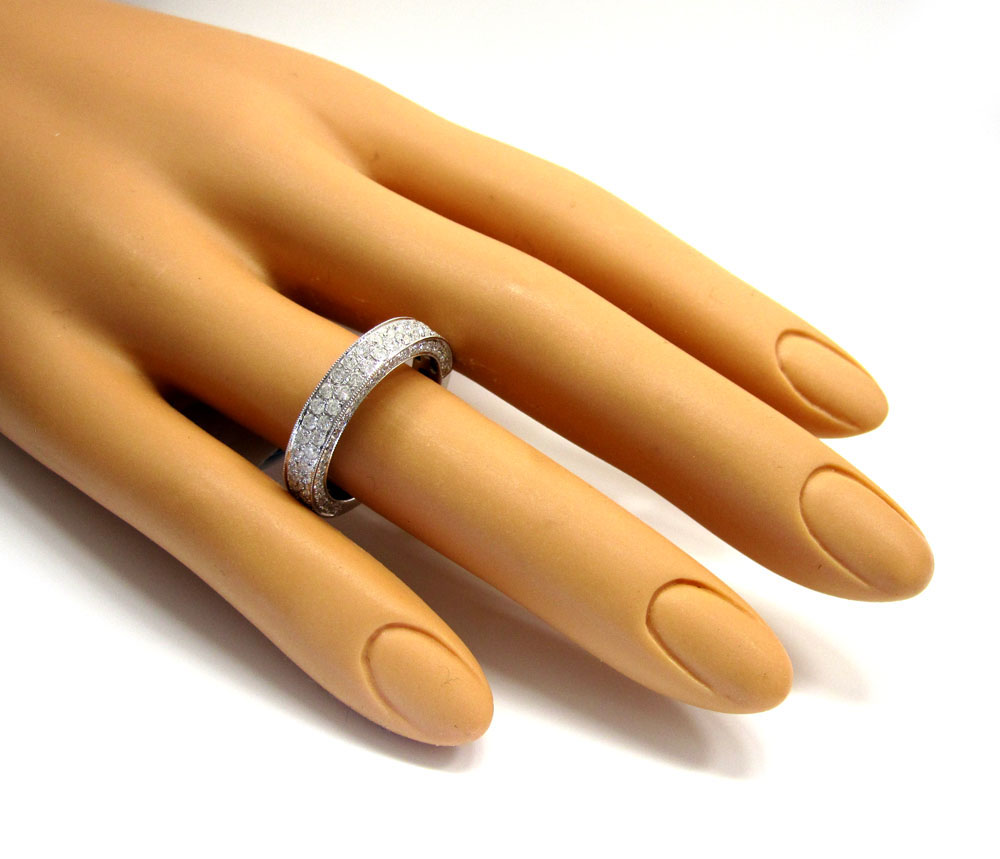 18k gold diamond unisex wedding band ring 1.32ct  - Image 9