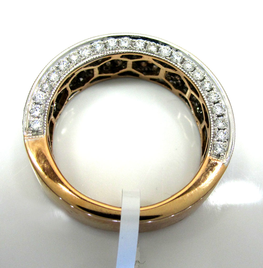 18k gold four diamond row wedding band ring 2.13ct - Image 8