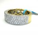 18k gold four diamond row wedding band ring 2.13ct