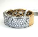 18k gold four diamond row wedding band ring 2.13ct