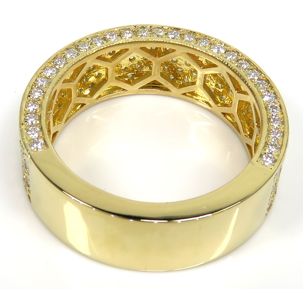 18k gold five diamond row wedding band ring 2.45ct