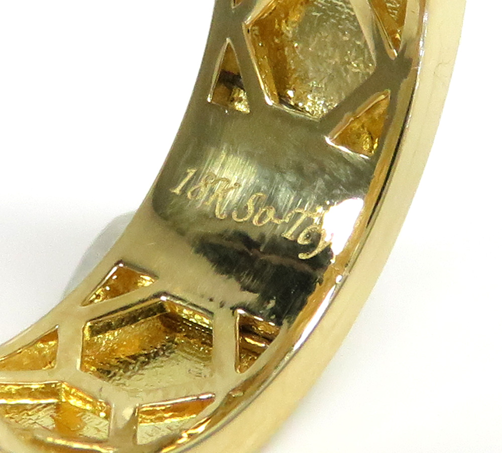 18k gold five diamond row wedding band ring 2.45ct