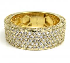 18k gold five diamond row wedding band ring 2.45ct