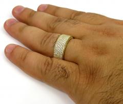 18k gold five diamond row wedding band ring 2.45ct