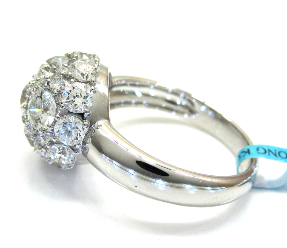 18k ladies white gold diamond sphere ring 3.83ct