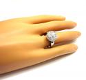 18k ladies white gold diamond sphere ring 3.83ct