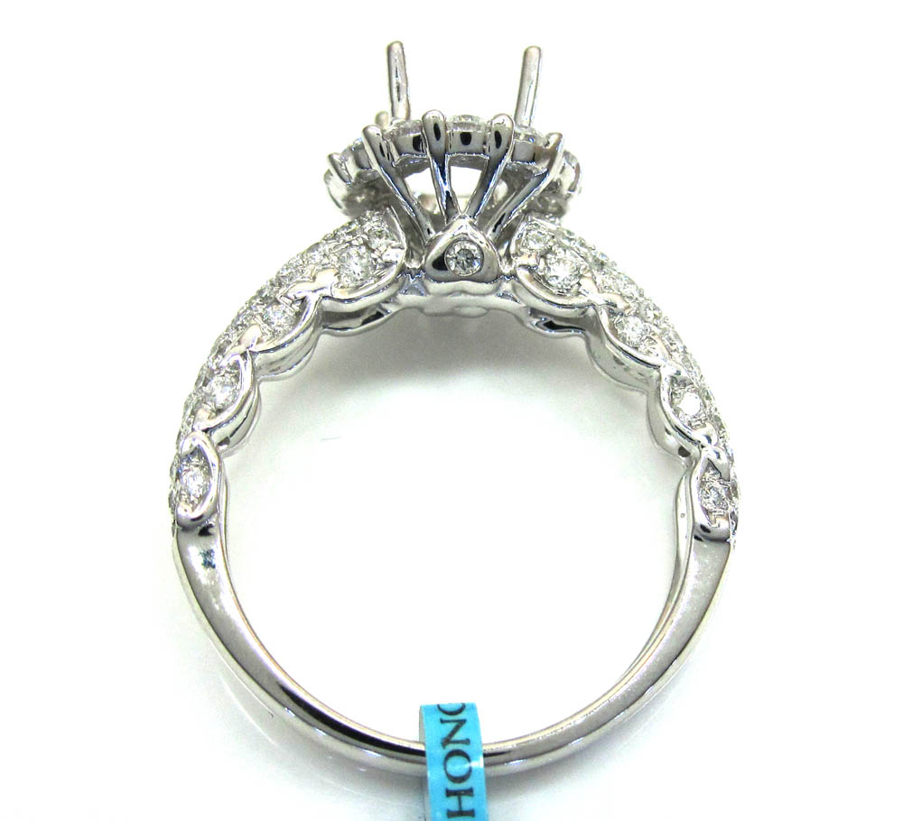 18k white gold diamond halo engagement ring 1.30ct