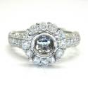 18k white gold diamond halo engagement ring 1.30ct