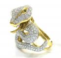 18k yellow gold diamond snake ring 4.40ct