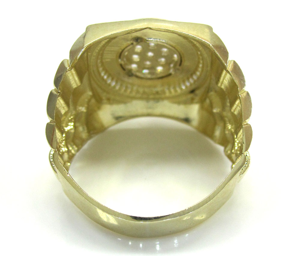 10k yellow gold presidential style cz ring 1.00ct