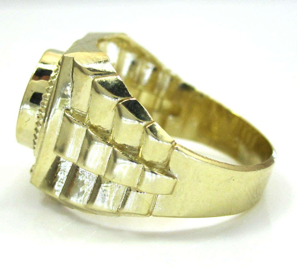 10k yellow gold presidential style cz ring 0.93ct - Image 3