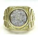 10k yellow gold presidential style cz ring 0.93ct