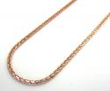 14k rose gold wheat solid chain 16-24 inch 1.2mm