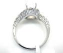 18k white gold round diamond swirl semi mount ring 1.55ct 