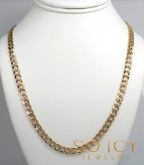 10k yellow gold diamond cut cuban chain 22-30 inch 6.5mm