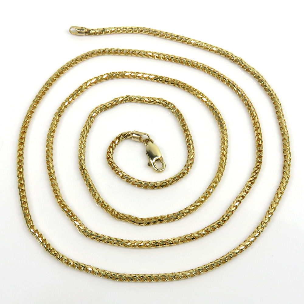 10k yellow gold solid franco box chain 18-26