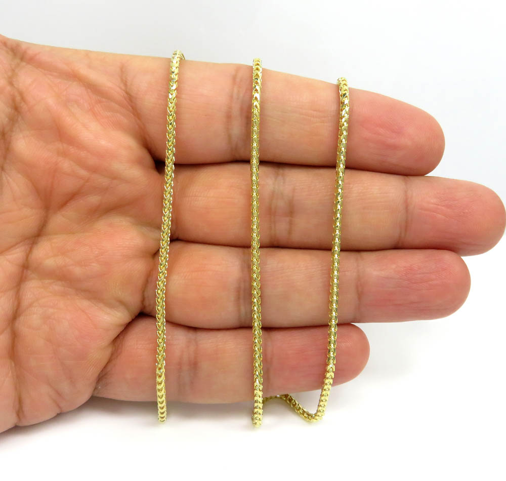 10k yellow gold solid franco box chain 18-26