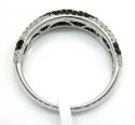 Ladies 14k white gold black & white diamond wave cocktail ring 0.71ct