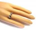 Ladies 14k yellow gold black & white diamond piano oval shaped ring 0.37ct