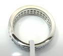 Ladies 14k white gold two row diamond eternity wedding band ring 1.63ct
