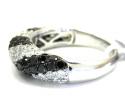 Ladies 14k white gold black & white diamond zebra cocktail ring 2.25ct