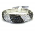Ladies 14k white gold black & white diamond zebra cocktail ring 0.70ct