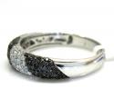 Ladies 14k white gold black & white diamond zebra cocktail ring 0.70ct