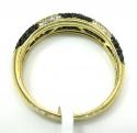 Ladies 14k yellow gold black & white diamond zebra cocktail ring 0.75ct