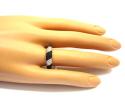 Ladies 14k yellow gold black & white diamond zebra cocktail ring 0.75ct