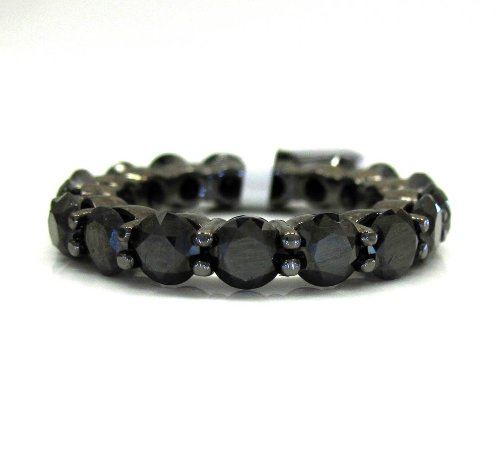 Ladies 14k black gold black diamond eternity wedding band ring 5.84ct
