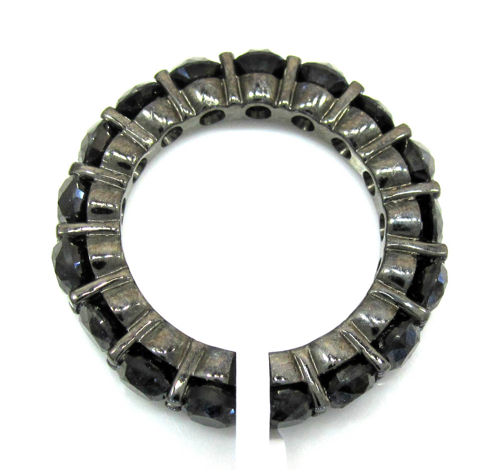 Ladies 14k black gold black diamond eternity wedding band ring 5.84ct