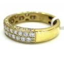 Unisex 14k gold 2 row diamond wedding band ring 1.21ct