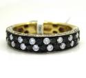 Ladies 14k yellow gold black & white diamond piano wedding band ring 1.28ct
