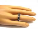 Ladies 14k yellow gold black & white diamond piano wedding band ring 1.28ct