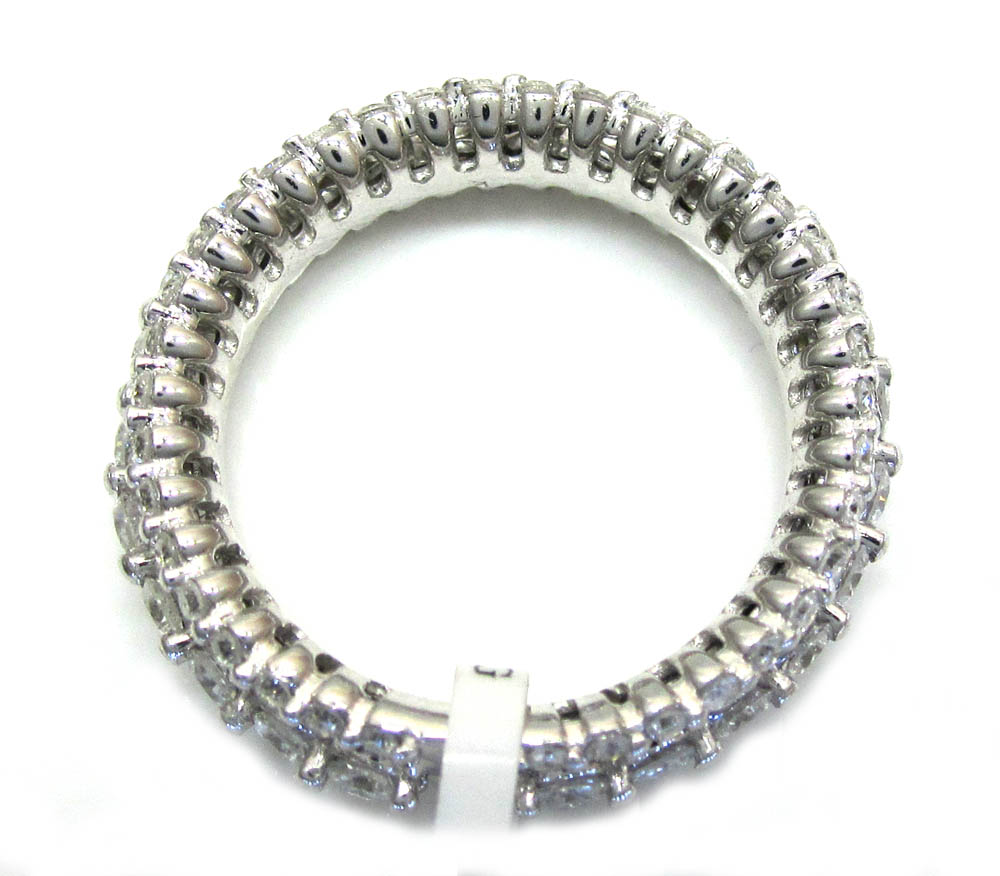 Ladies 14k white gold white diamond prong eternity wedding band ring 1.63ct - Image 3