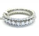 Ladies 14k white gold white diamond prong eternity wedding band ring 1.63ct