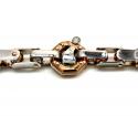 Mens baraka 18k rose & white gold diamond cylinder chain 0.02ct