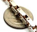 Mens baraka 18k rose & white gold diamond cylinder chain 0.02ct