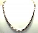 Mens baraka 18k rose & white gold diamond cylinder chain 0.02ct