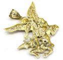 10k yellow gold heavy angel vs demon large pendant  