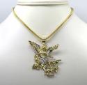 10k yellow gold heavy angel vs demon large pendant  