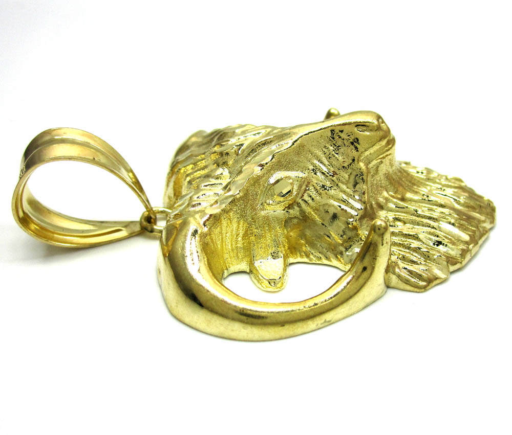 10k yellow gold aries ram pendant 
