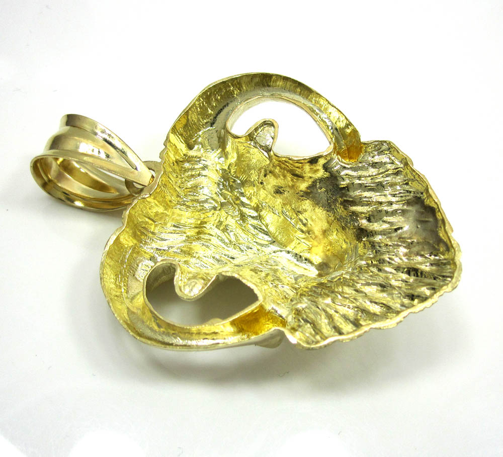 10k yellow gold aries ram pendant 
