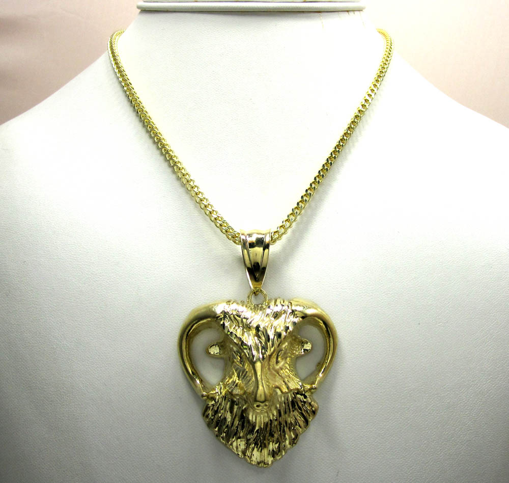 10k yellow gold aries ram pendant - Image 5