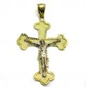 10k yellow gold two tone jesus cross pendant 