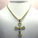10k yellow gold two tone jesus cross pendant 