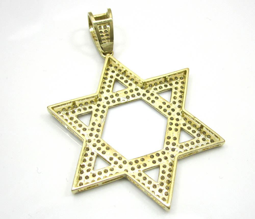 10k yellow gold jewish star of david pendant 