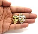 10k yellow gold two tone laugh now cry later pendant 