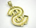 10k yellow gold dollar sign pendant