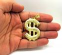 10k yellow gold dollar sign pendant